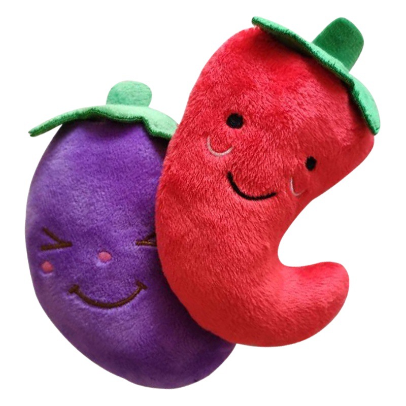 Pet Plush Vocal Toy Fruit Series Scratch-Resistant Grinding-Resistant Molar Pet Dog Cat Self-Heying and Soliciting Plush
