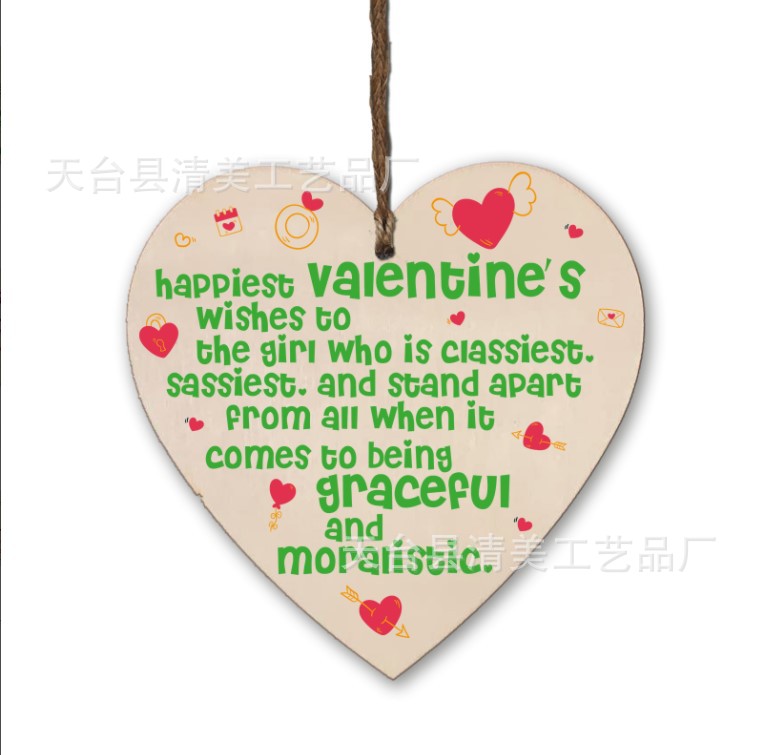 Colgante de pieza de madera de amor estilo amor 1 paquete