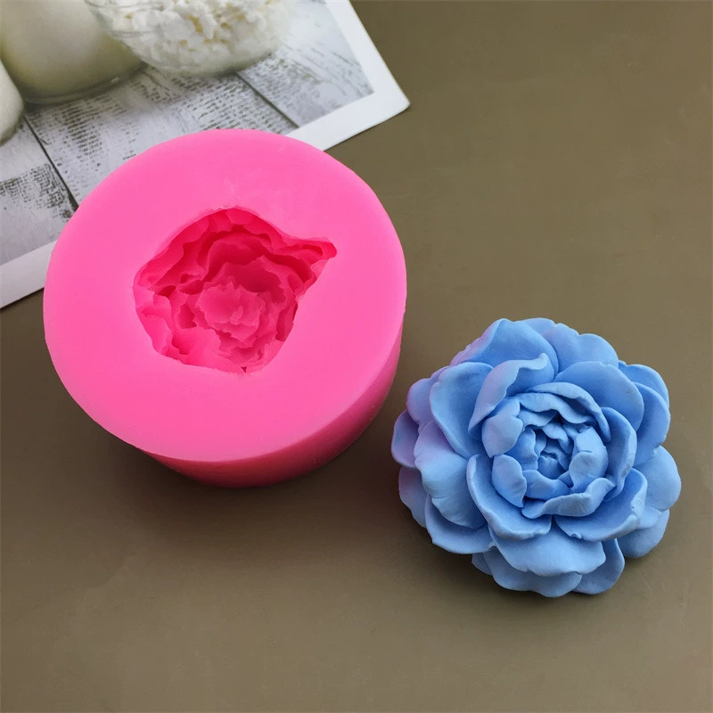  Силиконовая форма 3D жасминовый цветок, круглая силиконовая форма для мыла/свечи, пригодна для духовки 8,3×8×3,8 см