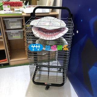 儿童美术室可折叠晾画纸架25多层整理可移动美工劳幼儿园收纳架柜