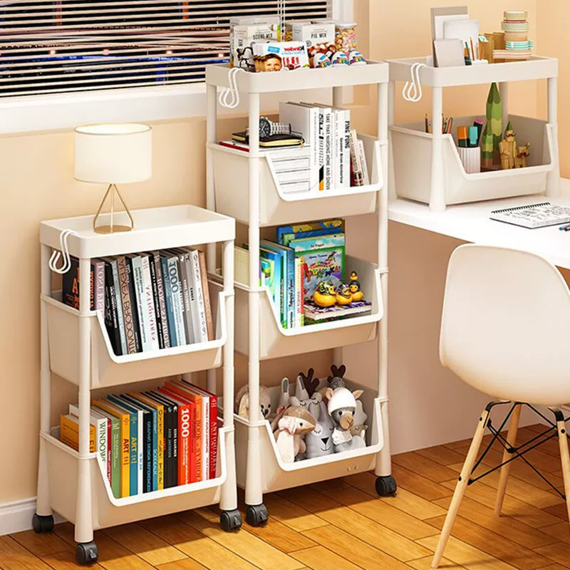 Simple bookshelf, cart, storage system for bedroom, bookcase