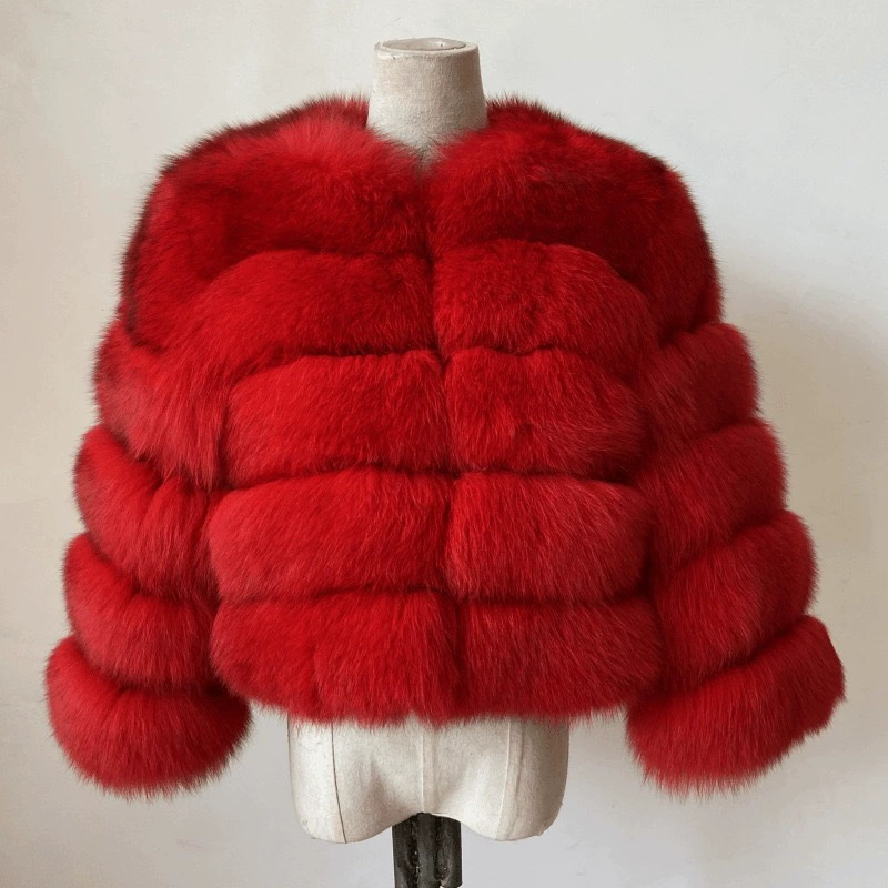 Женская короткая шуба из искусственного лисьего меха, искусственный mink, длинный рукав, мультицвет, размеры S–5XL