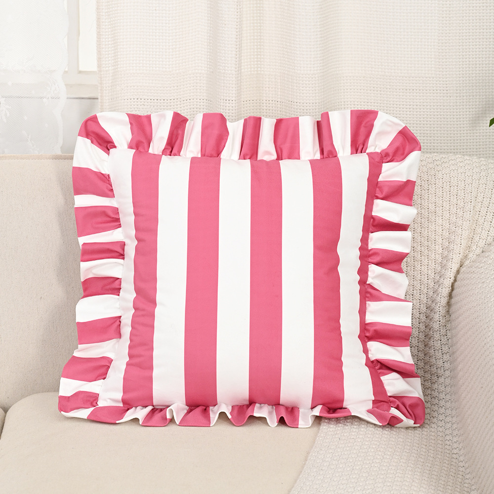 Inswind estriado coreano holandés veludo hoja de loto borde abraza funda de almohada americana sofá de la sala de estar decoración de cojín de cabecera
