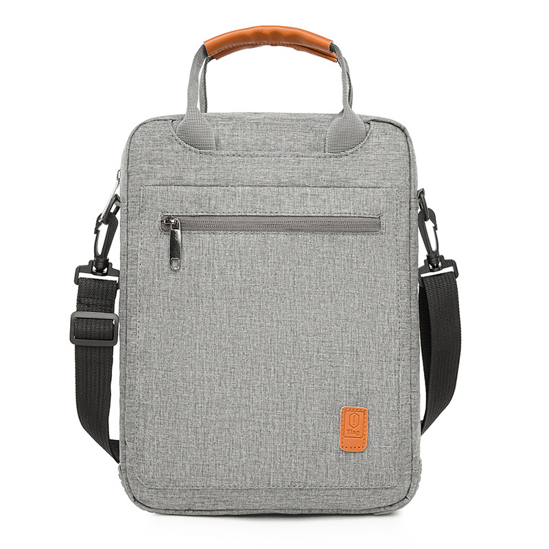 男士商务手提休闲电脑包时尚单肩斜挎包竖款公文包13寸文件收纳袋