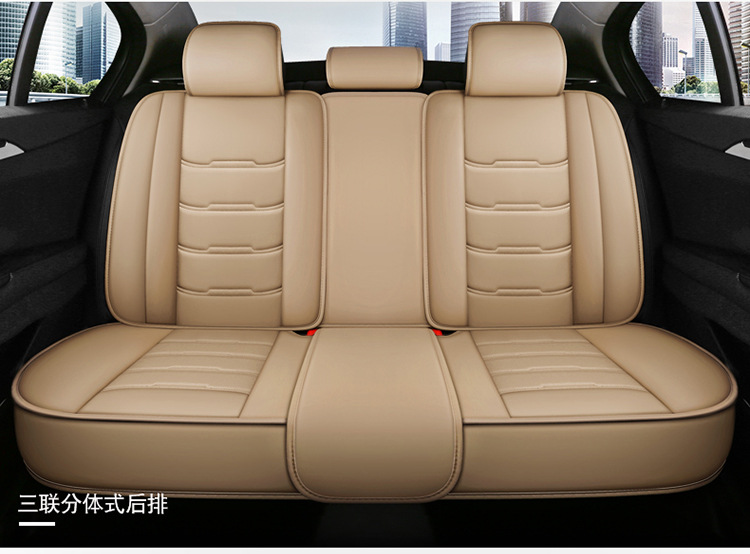 All-Inclusive Scimitar-Shaped Full Leather/Full Ice Silk All-Season Universal Car Seat Cushion Amazon Foreign Trade Wholesale Breathable and Comfortable