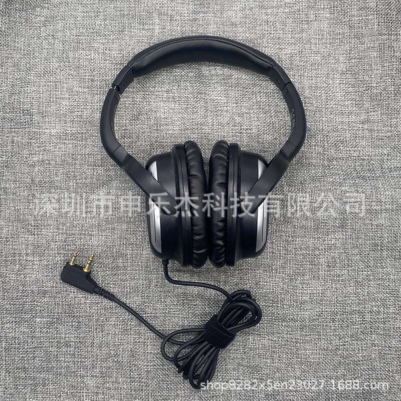 High-end headset aviation headset dual plug wired headset noise reduction headset foldable traffic headset