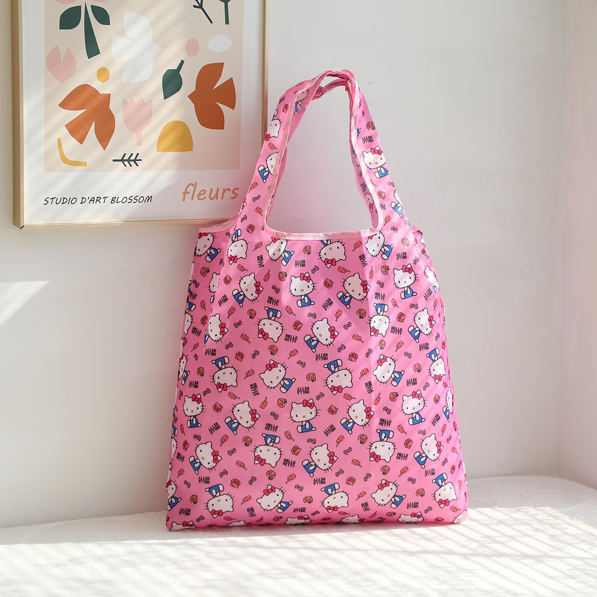 Dibujos animados lindo coolomi gran capacidad bolsa de protección del medio ambiente portátil plegable supermercado bolsa de compras bolsa de tela ligera bolsa de hombro