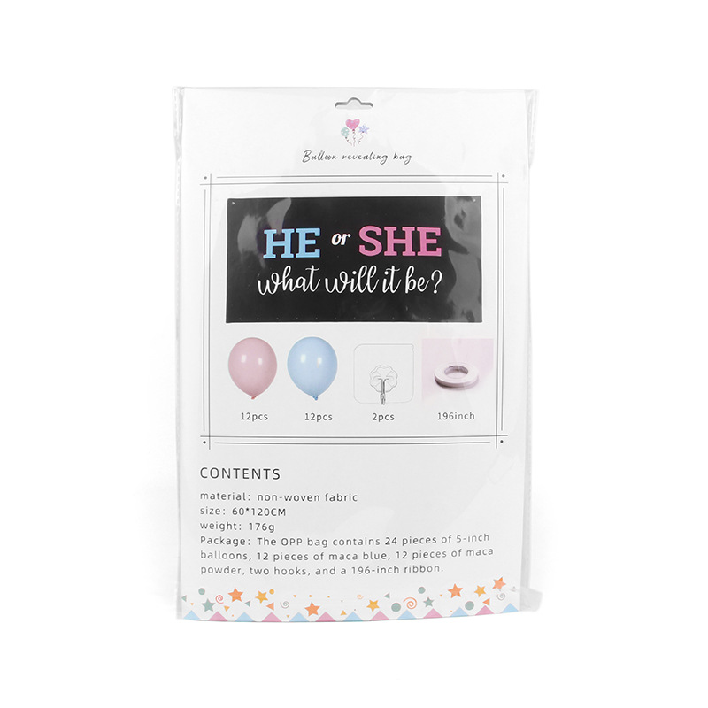 Amazon en stock género revelar niños y niñas globo bolsa él o ella globo negro Bolsa al por mayor