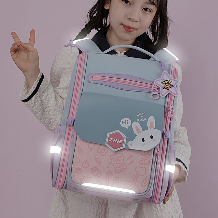 Mochilas escolares para niñas de primaria de 1.º a 6.º grado, mochilas infantiles ultraligeras para niñas que protegen la columna vertebral y reducen el peso en colores contrastantes