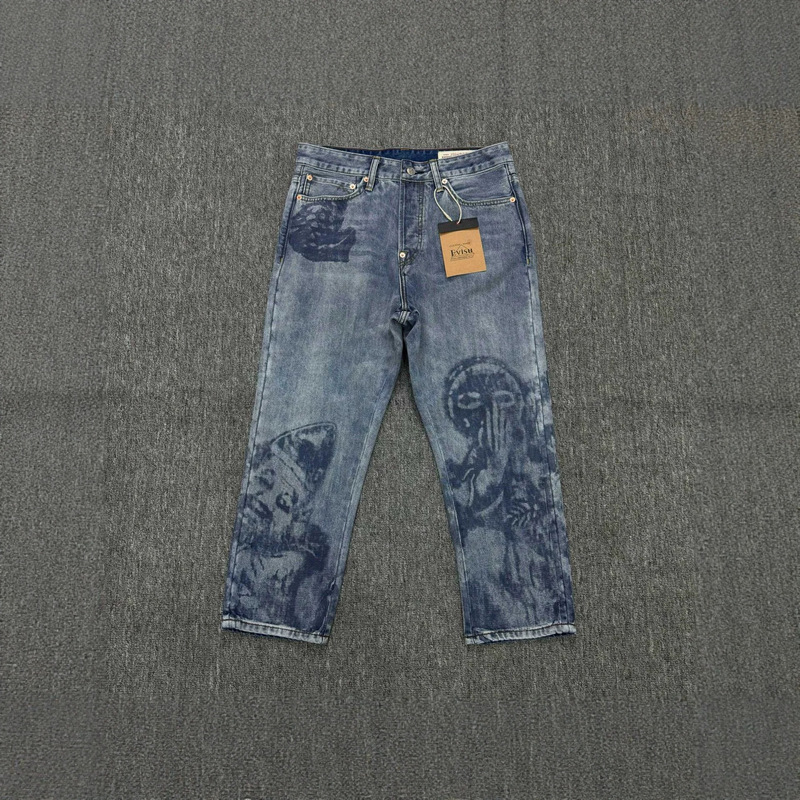 Evisu 26 Styles Men's Floral Embroidery Fashion Jeans Casual Cropped Pants