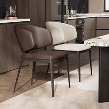 远程欧式高级感软包餐椅设计师新款铁艺酒店餐厅洽谈小户型椅子