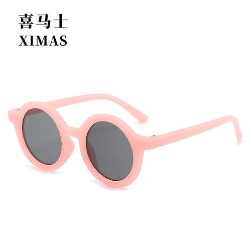 Children's cute kids sanding plastic PC glasses, new baby decorative sunglasses, trendy kids macaron sunglasses