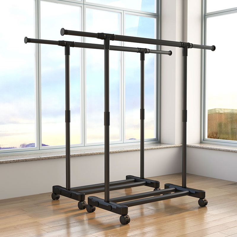 Clothes Drying Rack Floor-Standing Foldableing Indoor Bedroom Clothes Hanger Household Single-Pole Balcony Clothes Drying Rack Adjustable Simple Clothes Hanger