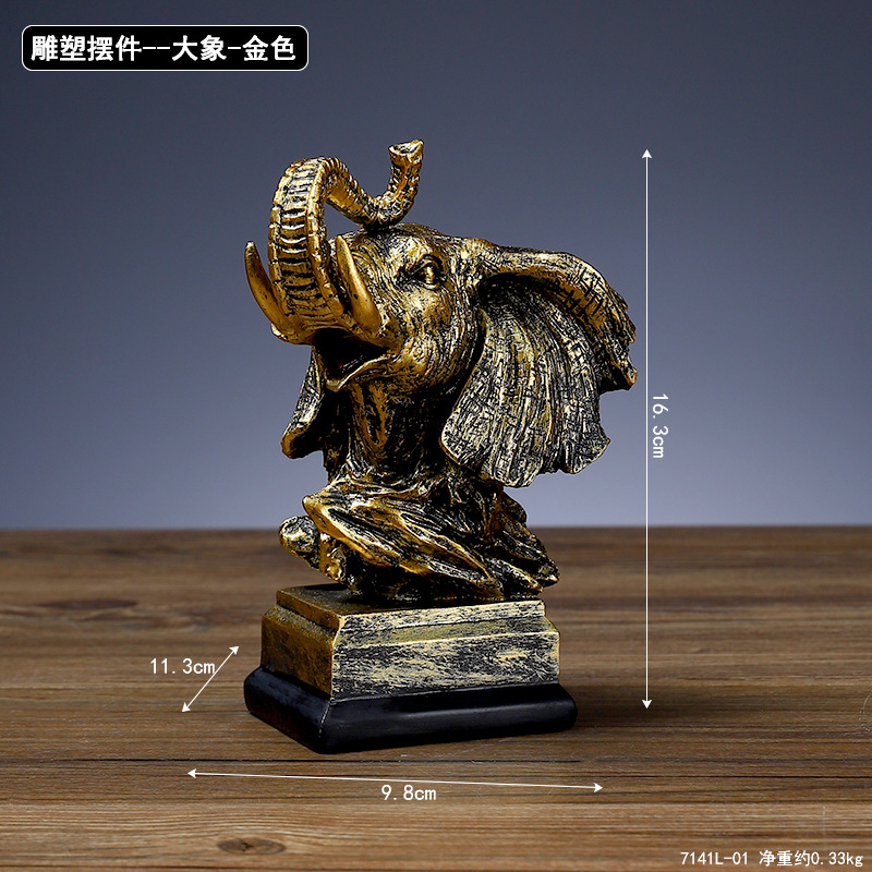 Animal Head Resin Ornaments Nordic Lion Eagle Crafts Office Decoration Living Room Entrance Sculpture Decoration