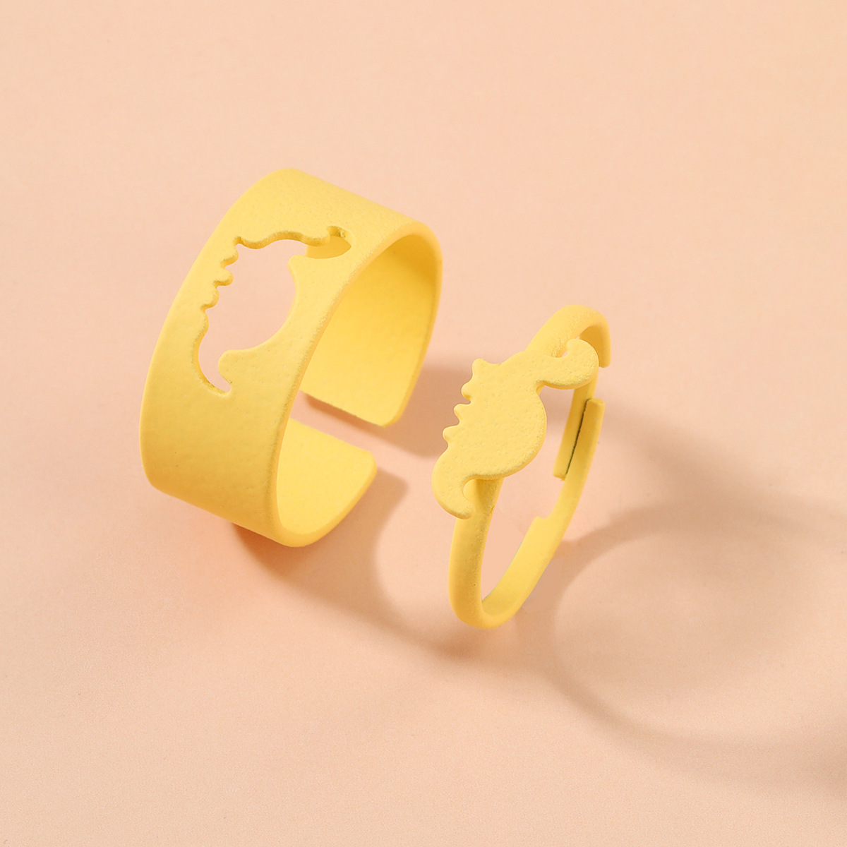 fashion simple solid color creative dinosaur alloy ring