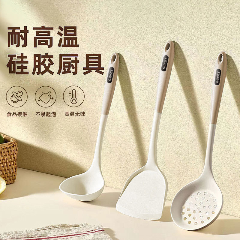 Nuevos utensilios de cocina de silicona polvo blanco color de cocina