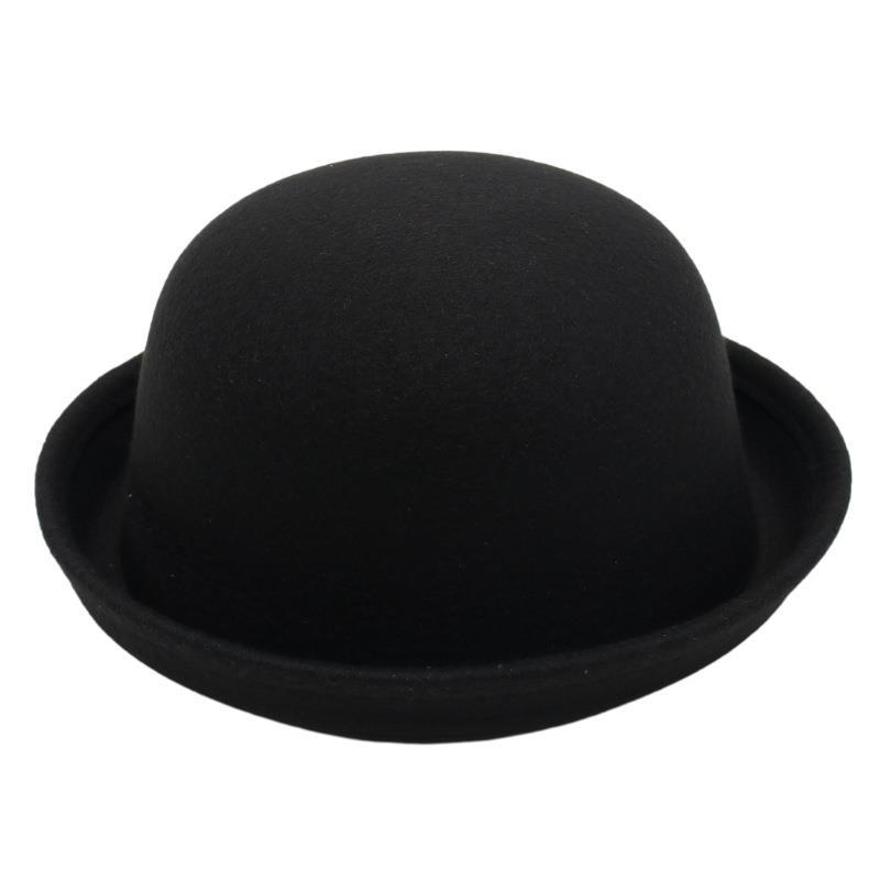 Enfants Adultes Style Simple Couleur Unie Sertissage Chapeau Fédora display picture 9