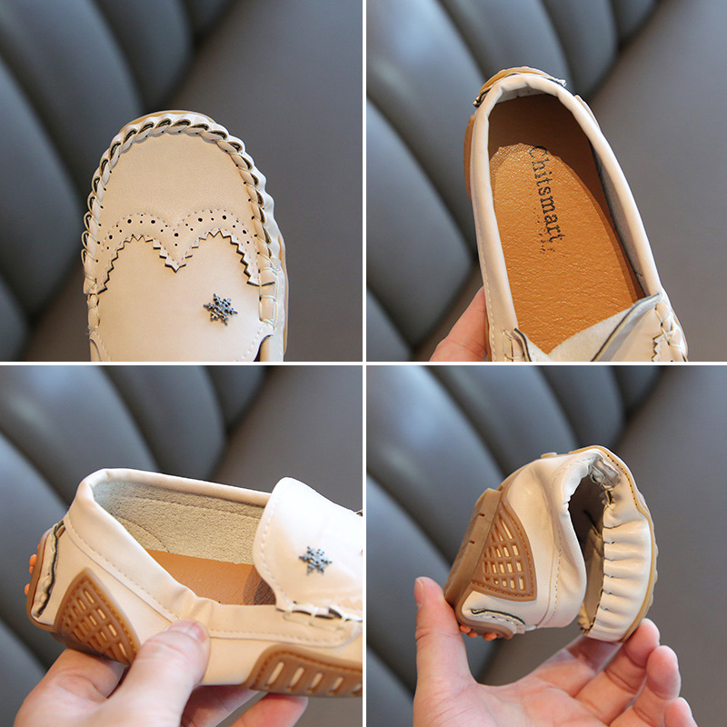 Pantofi sport casual pentru băieți, stil englezesc, din piele, cu talpă moale, model simplu, cu un picior, model fasole, pantofi pentru copii_voghion.com