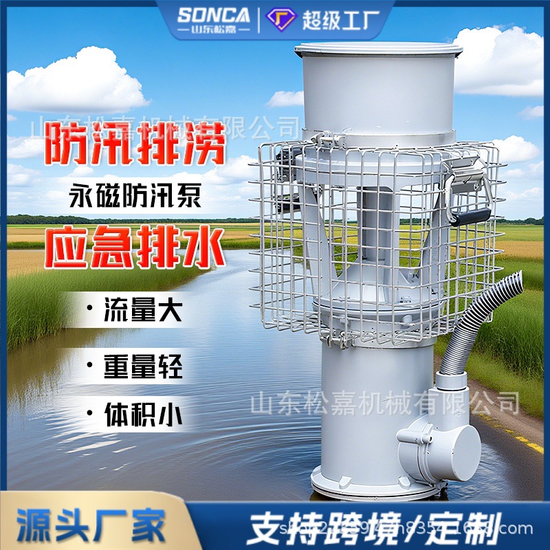 Bomba sumergible portátil de imán permanente, bomba sumergible para aguas residuales de drenaje de emergencia de gran flujo, bomba de control de inundaciones de alta elevación, bomba de acero inoxidable
