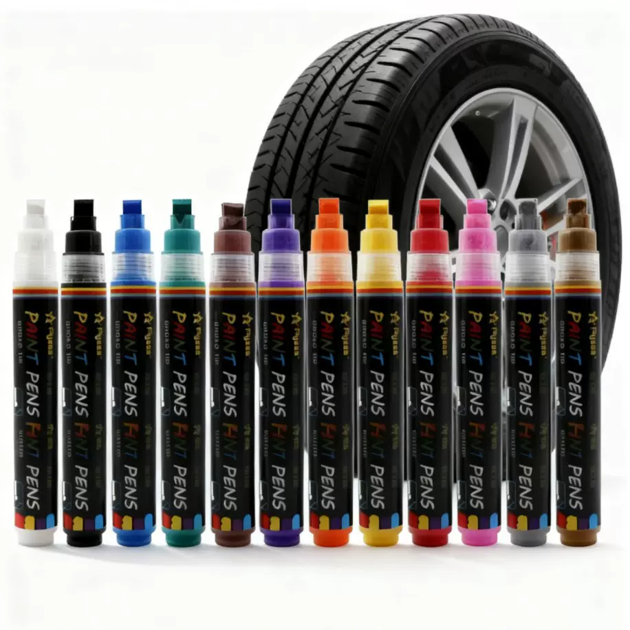 跨境汽车轮胎涂鸦DIY装饰单头彩绘记号笔马克笔油漆笔防水车载标