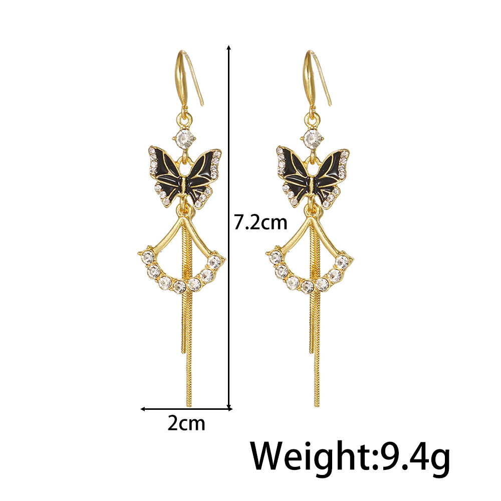 1 Pair Fairy Style Simple Style Geometric Heart Shape Butterfly Plating Alloy Drop Earrings display picture 4