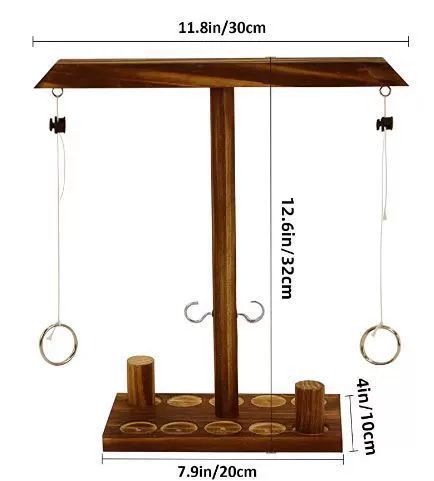 RingTossGames Wooden Ring Toss Game Ring Toss Desktop Ring Toss Hook Ring Interactive Board Game