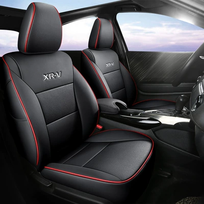 2021 Classic Version Xrv Flagship Edition Full Coverage Car Seat Cushion Xrv Seat Cover Custom Leather Seat Cover (Modelə uyğun (Original) oturacaq örtükləri) - black-red-standard-edition-honda-xrv-special-middle-leather