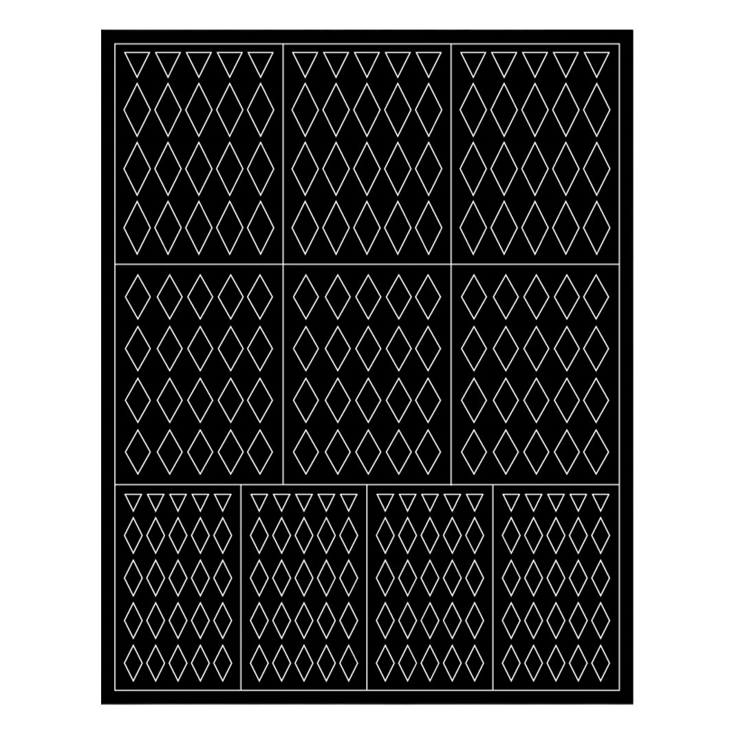 Полые наклейки для дизайна ногтей Струйный шаблон наклейки Полые линии решетки Леопард нерегулярный узор наклейки для ногтей