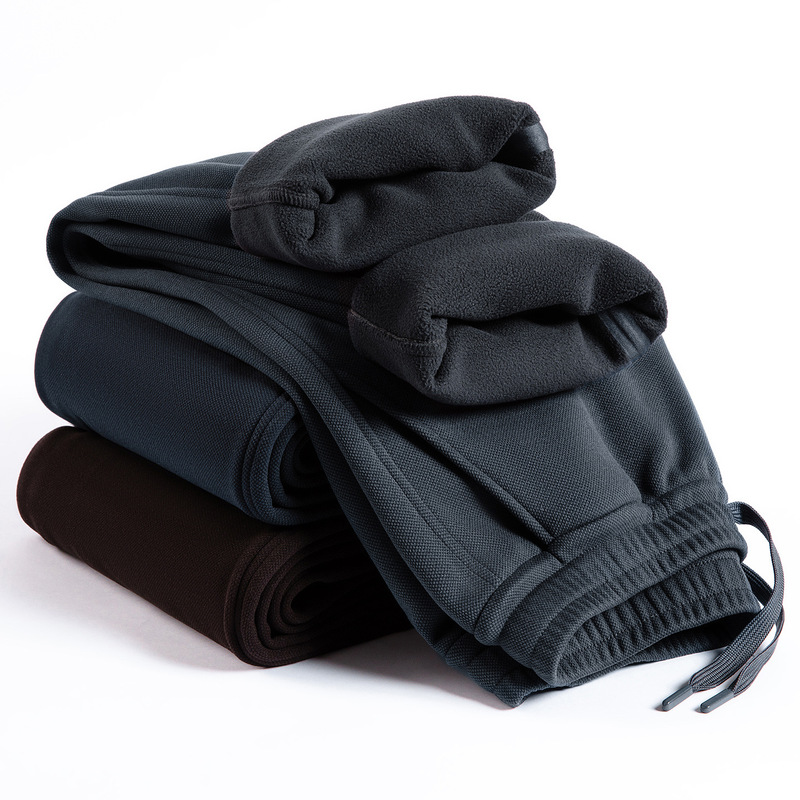 [Wool and Silk] Winter Velvet Thickeneded Sweatpants for Men, Windproof Warm Pants, Casual Sports Pants, Straight Long Pants
