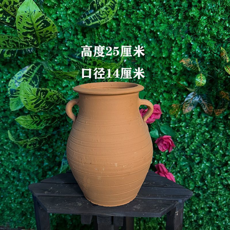 红陶花盆陶罐老式泥瓦盆大口径盆栽绿植多肉法师老桩客厅透气|undefined