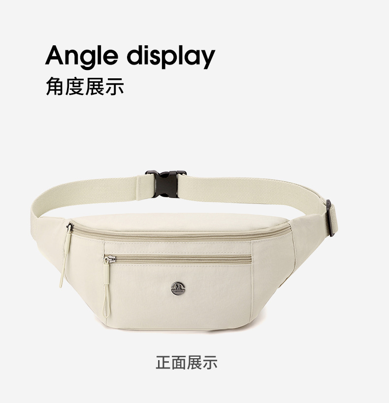 New sporty and casual waist bag for outdoor storage, simple solid color women's chest bag, crossbody backpack wholesale undefined