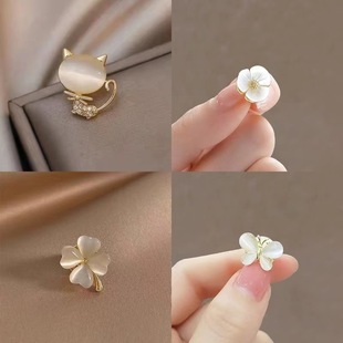 Bow Buckle Needle Anti-light Artifact High-grade Seam-free Small Brooch Women's Pin Fixed Clothes Suit Collar Corsage