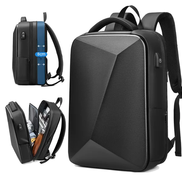 Three-dimensional shaping backpack men's anti-theft backpack ABS casual EVA College student schoolbag waterproof hard case computer bag