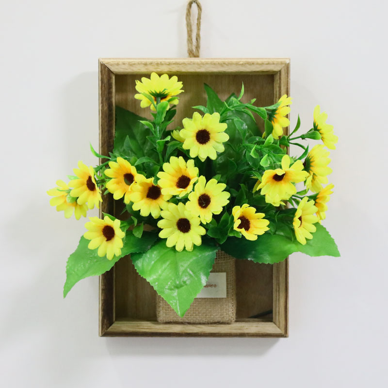 Año Nuevo cuadrado de madera colgante de pared sala de estar colgantes de pared decoración del hogar floral cuttings bayas rojas granada rica