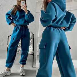 欧美2026独立站亚马逊ebay秋冬外贸女装新款时尚运动休闲卫衣套装