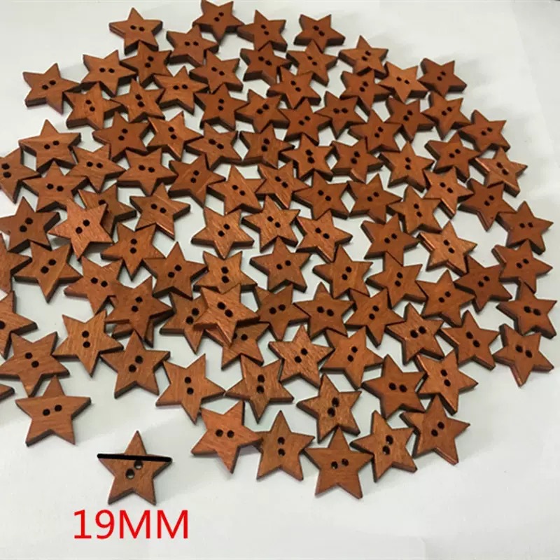 Diez estrellas de cinco puntas de madera