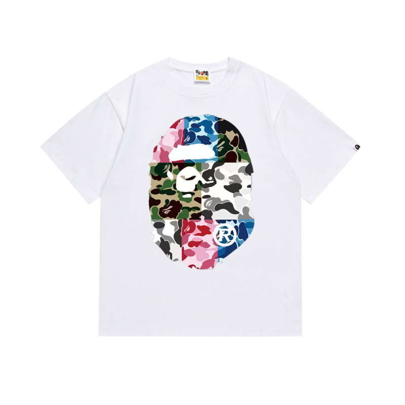 国境を越えた売れ筋BAPE X Miami International MIAMIジョイント漫画男女同型半袖スポーツTシャツトレンディブランド|undefined