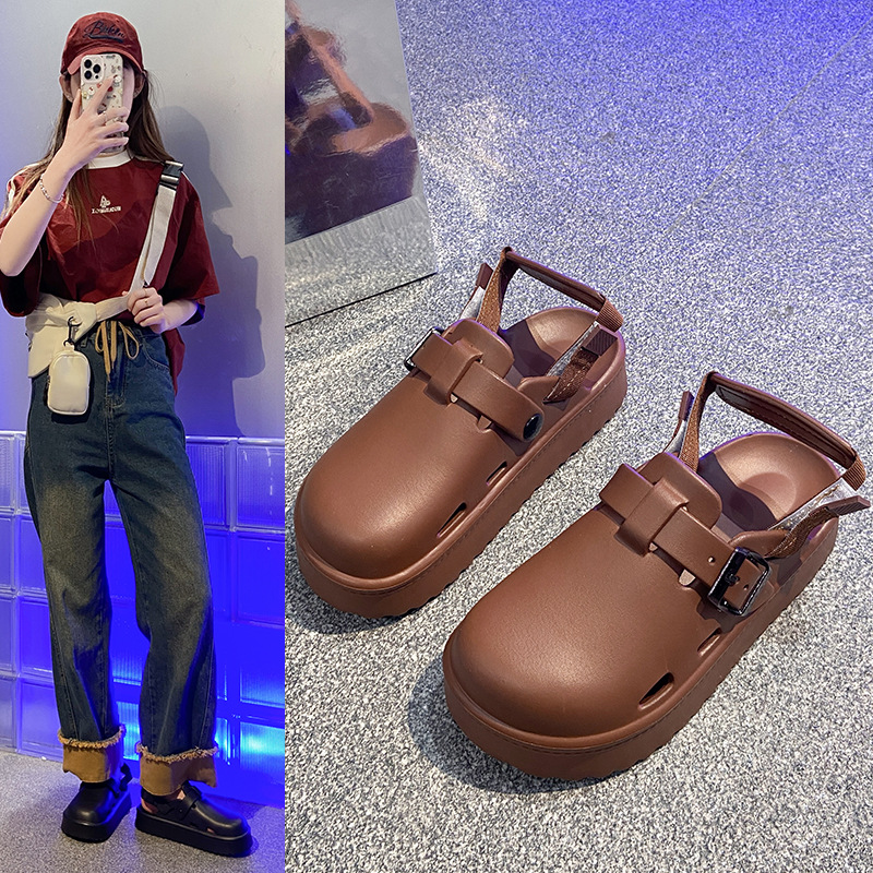 Zapatos EVA Birkenstock 2025 primavera zapatos de mujer moda casual todo-fósforo ropa exterior un pedal suela suave cómodas zapatillas Baotou