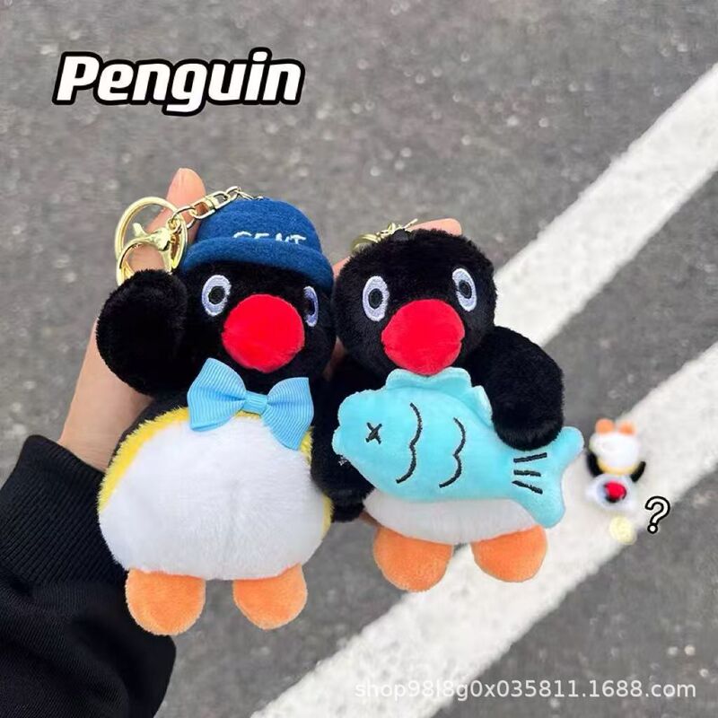 Cute disguise little penguin keychain pendant creative fun fishing penguin plush doll schoolbag pendant wholesale