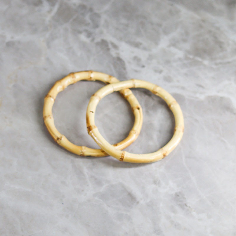Anillo de bambú dorado en stock, productos de bambú chinos hechos a mano, anillo de mango de bambú DIY, anillo de bambú retro