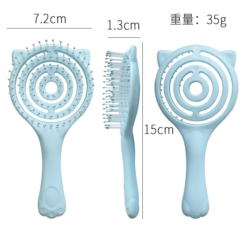 Peine en forma de espalda hueco para el hogar Peine para el cabello de niña de alto valor Peine de masaje esponjoso Costillas de cerdo Peine de curva grande