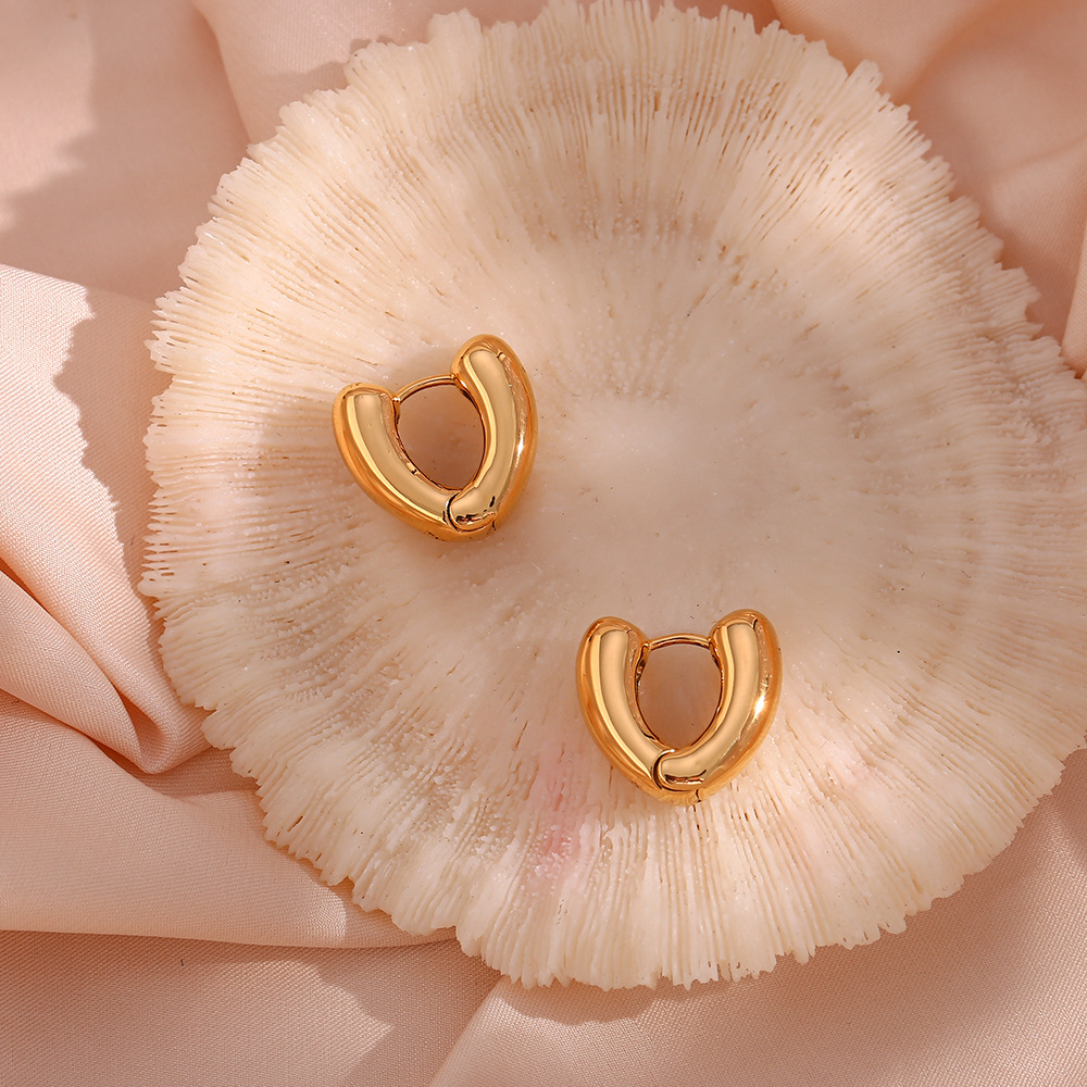 Fashion Heart Shape Stainless Steel Earrings Plating Stainless Steel Earrings