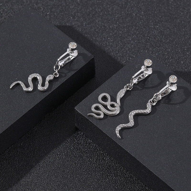 Fashion Snake Stainless Steel Plating Inlay Zircon Belly Ring 1 Piece