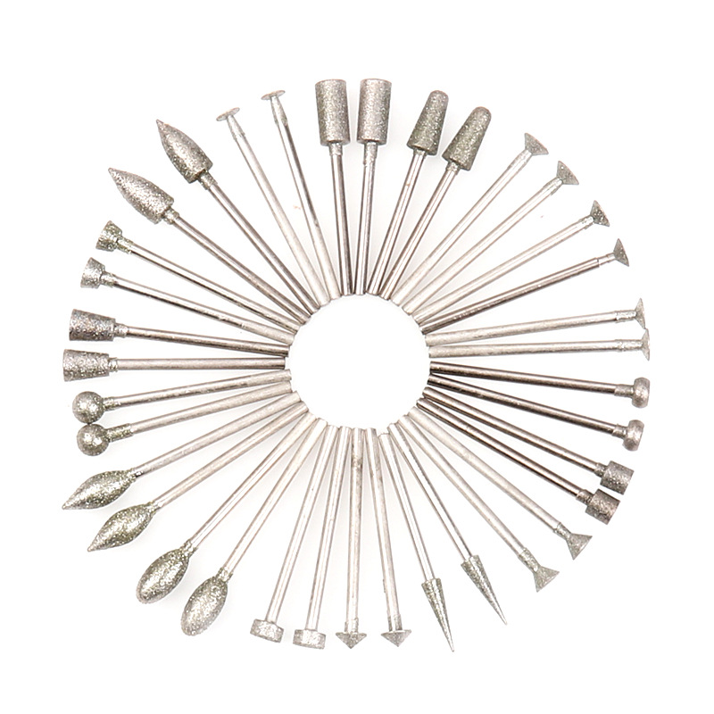 Diamond grinding Grinding Jade carving Sanding tool bit Emery polish suit Jade carving needle