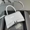 Crocodile pattern white silver buckle