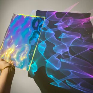 Large water ripple magic acrylic board colorful laser gradient plexiglass rainbow mirror partition board screen
