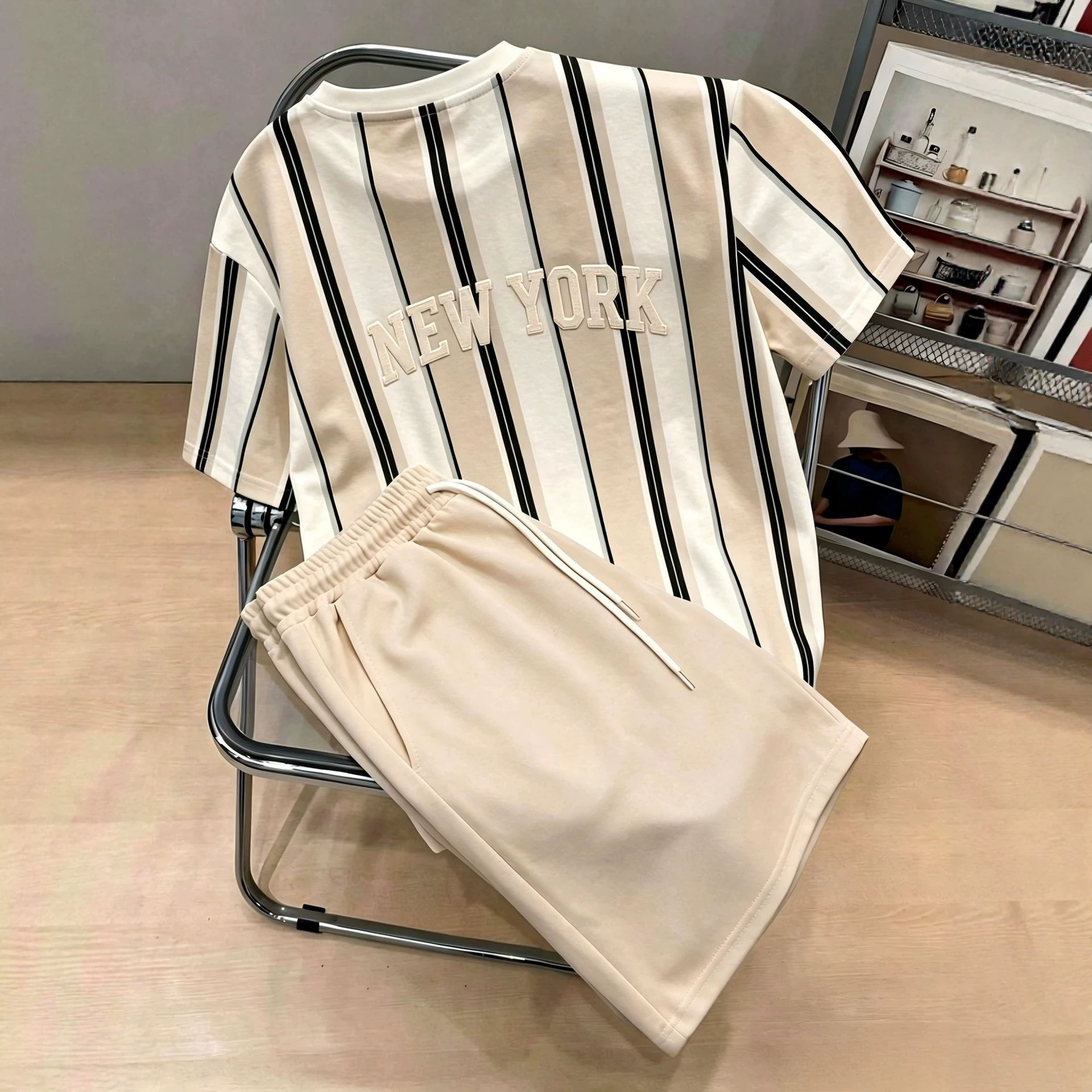 Men's Summer Casual Set Letter Print Two-Piece Outfit_viptrois.com