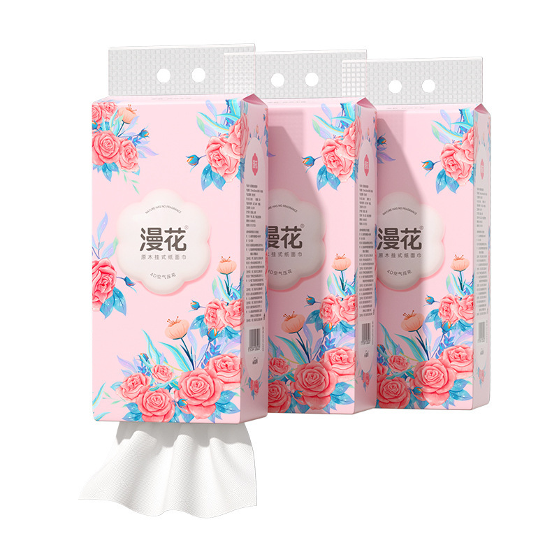 漫花悬挂式纸巾抽纸1000张实惠装卫生纸餐巾纸家用原木挂式纸抽|undefined