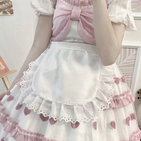 メイドエプロン可愛いお姫様風エプロンソフト妹ロリータ日常よだれ中華小料理娘エプロン|undefined
