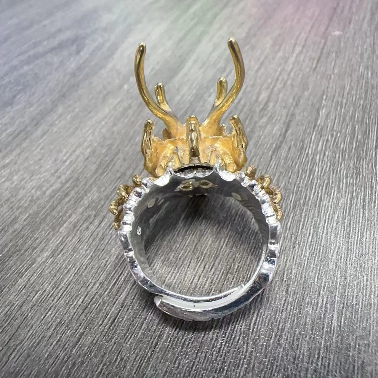 Vintage Gold Dragon Ring For Men Adjustable Hip Hop Design_voghion.com